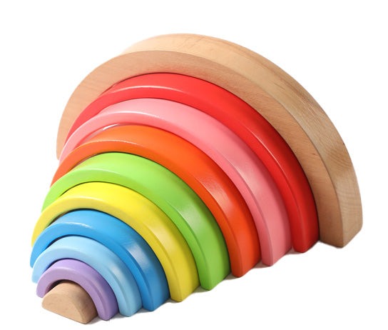 Wooden Rainbow Stacker- 10 Pcs (Colour)