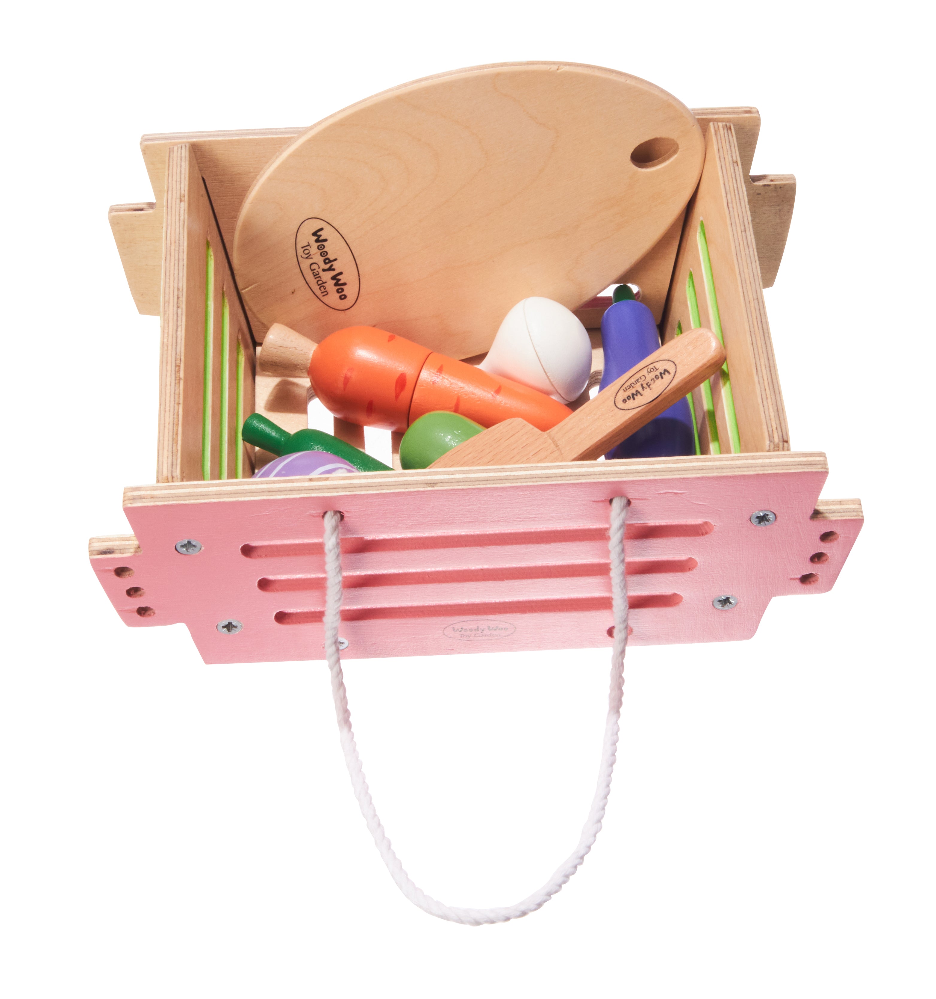 Wooden Vegetable Set with Basket