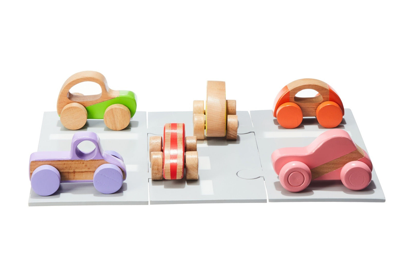 Wooden Cars with Parking lot