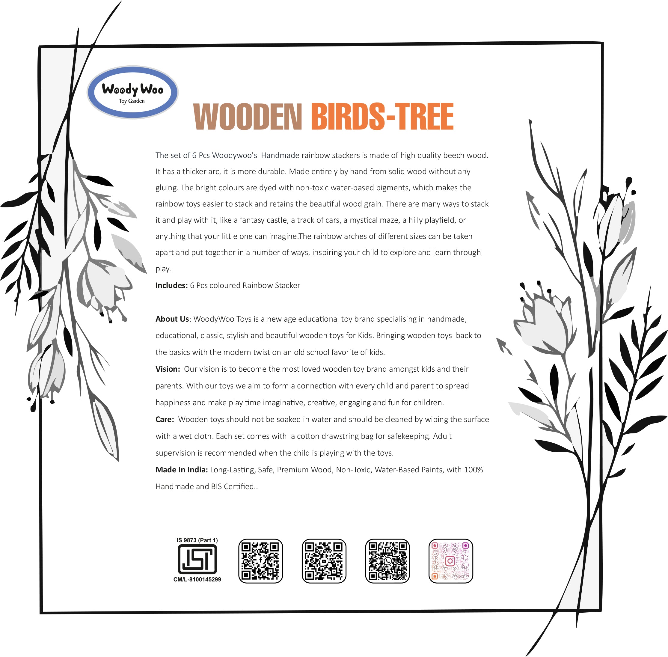 Wooden Birds - with Tree